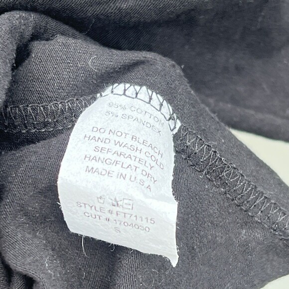 Jella C Crop Top Black Cutout Shirt Short Sleeve Tee Festival Crew Neck Small - Picture 6 of 6